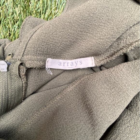 Arrays Bow Tie Spaghetti Strap A-Line Mini Dress Olive Green Summer Dress Large - Picture 11 of 11